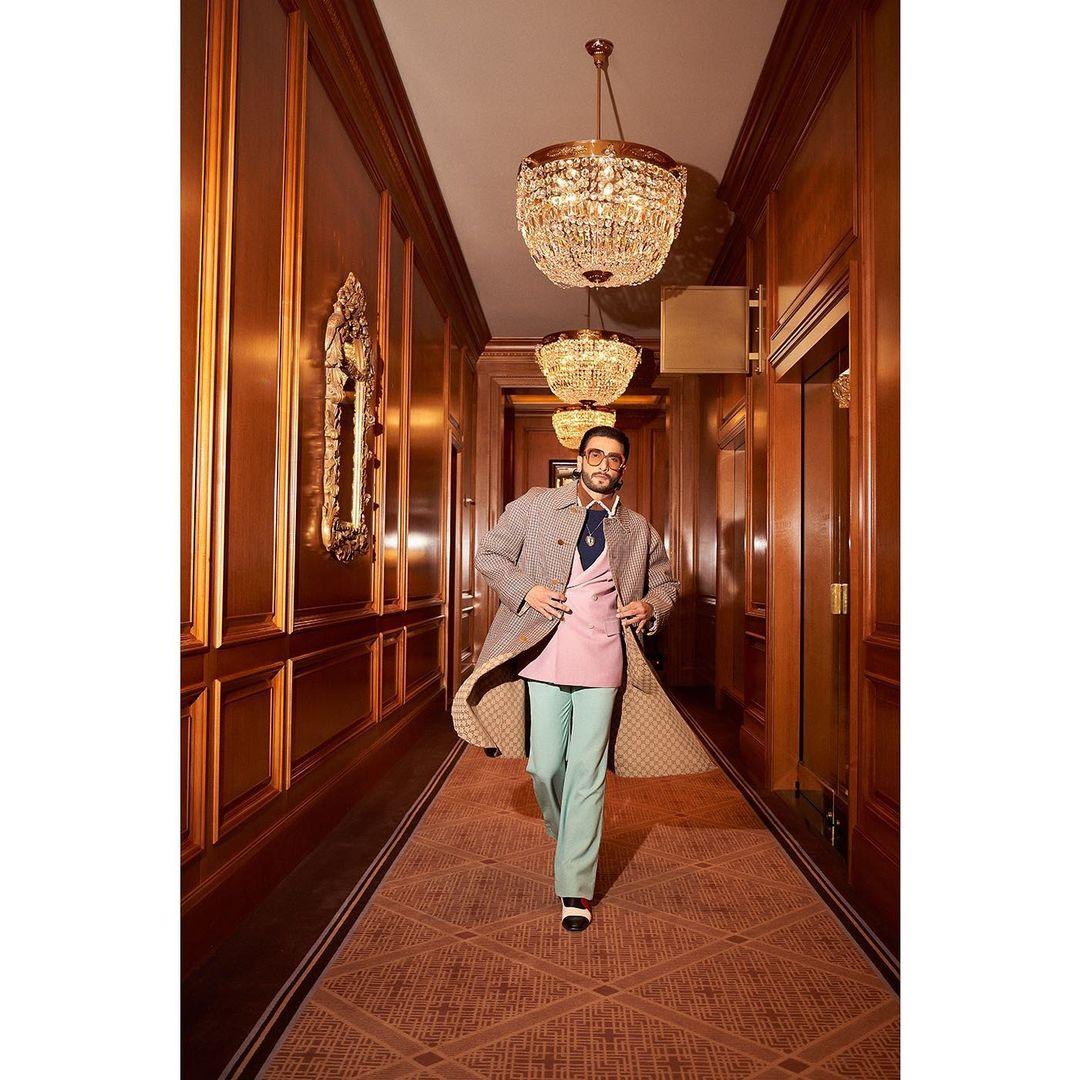 In one striking fashion moment, Ranveer exudes confidence in a vibrant ensemble that demands attention.